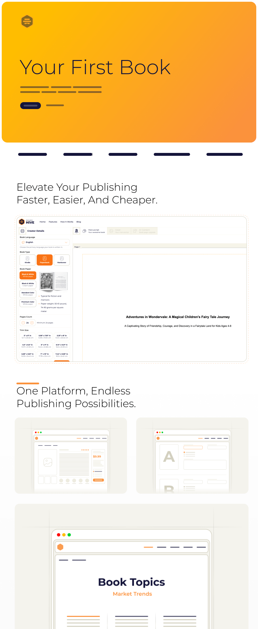 Author using BoundHive AI dashboard to create a KDP book